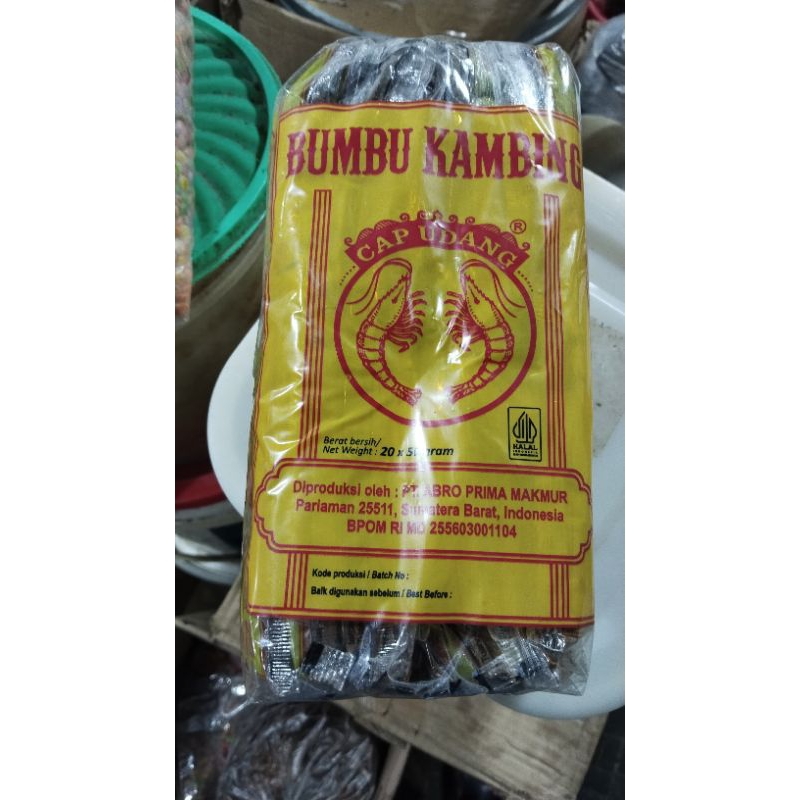 

Bumbu Kambing Cap Udang Isi 20 Pics - Bumbu Masak Kambing Cap Udang 1kg - Sapi, Putih, Instan, Penyedap, Bawang, Lada