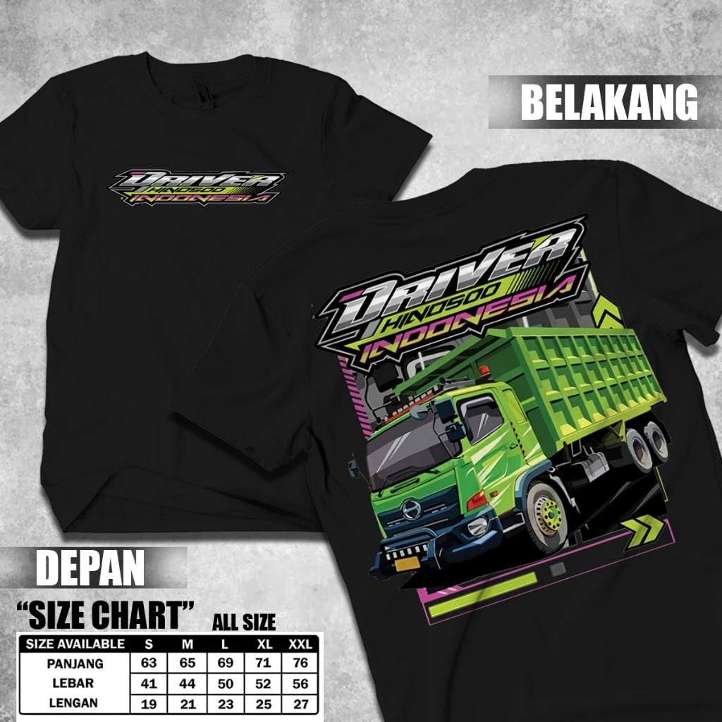 Kaos Driver Muda Indonesia for Truck Hino 500 - Premium Distro T-Shirt