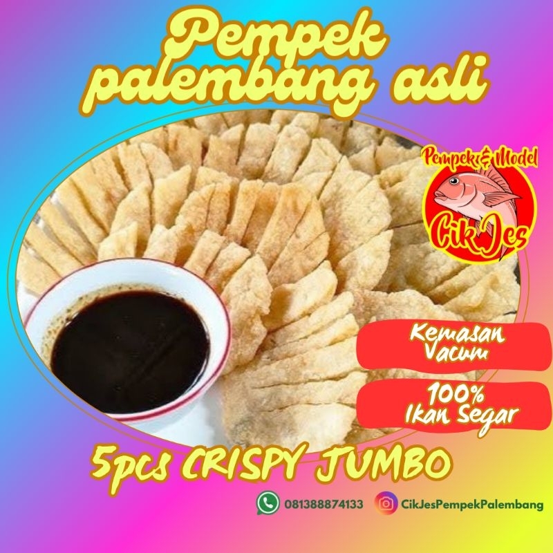 

PEMPEK CRISPY JUMBO PALEMBANG ASLI PREMIUM kkemasan VACUMMM ikan 100% segar -pempek cikjes