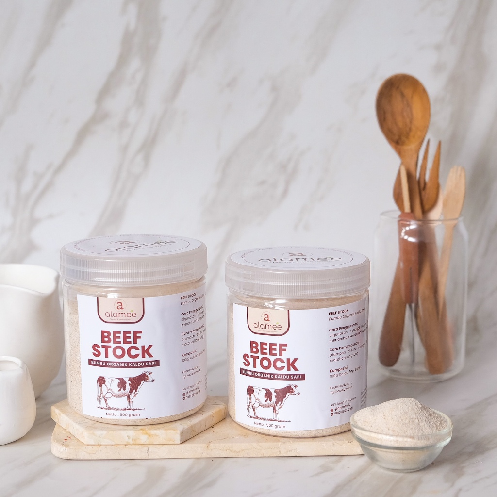 

ALAMEE Kaldu Sapi Non MSG Bumbu Dapur Organik Beef Powder Praktis Toples 500gr