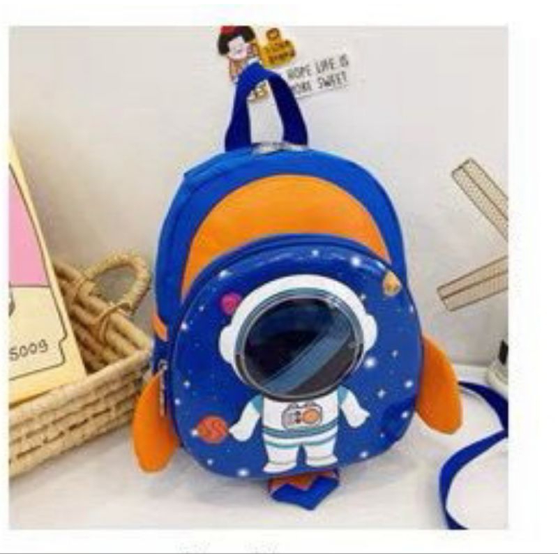 Tas sekolah anak karakter Astronot Tas sekolah 3D Tas Lucu#0830