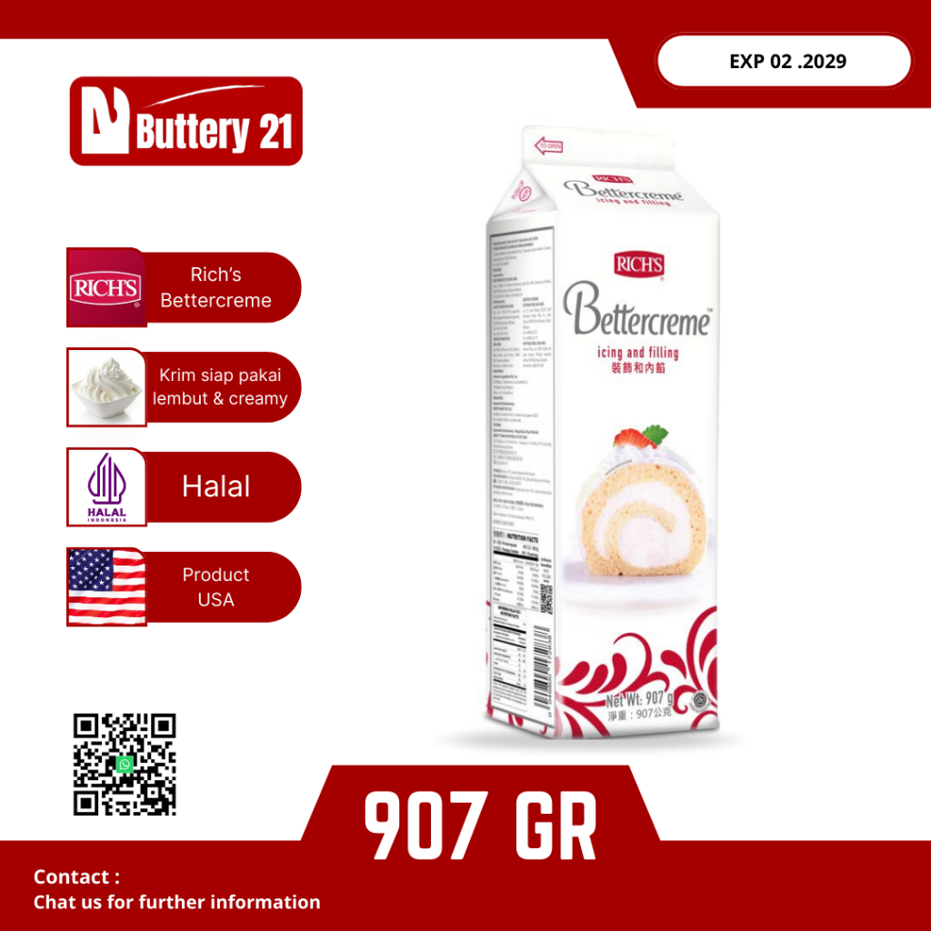 RICH'S BETTERCREME 907 GR/WHIPPING CREAM BETTERCREAM/WHIP CREAM/RICHS