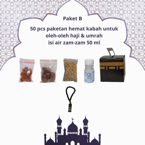 

paketan hemat tasbih kabah untuk oleh oleh haji dan umroh 50 pcs (isi air zamzam 50 ml)