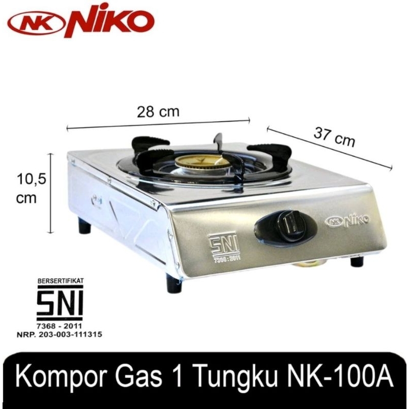 KOMPOR GAS NIKO 1 TUNGKU, KOMPOR 1 TUNGKU, KOMPOR GAS 1 TUNGKU