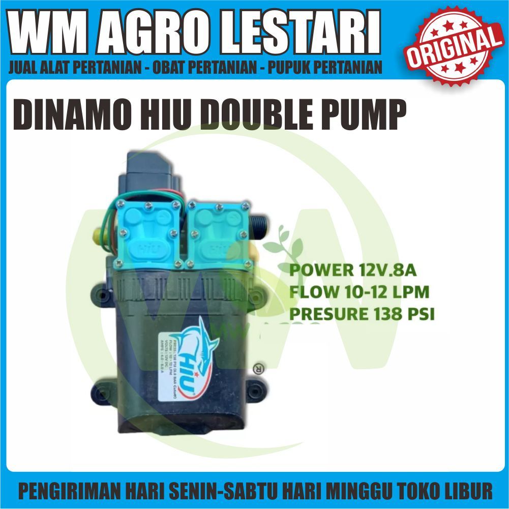 Dinamo DC HIU double pump 12V 8A 138Psi cuci motor AC tangki sprayer cleaner Sinleader