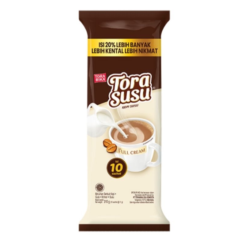 

TORABIKA Tora Kopi susu Instan Full Cream isi 10 sachet x 31 gram