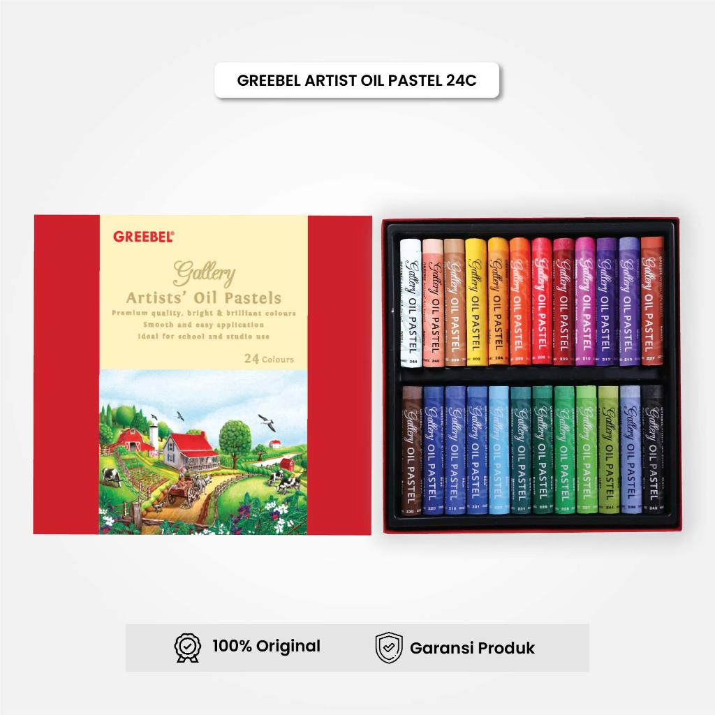 

GREEBEL Crayon Krayon Artist Oil Pastel 24 Warna / Krayon Set 24 Warna Crayon Greebel