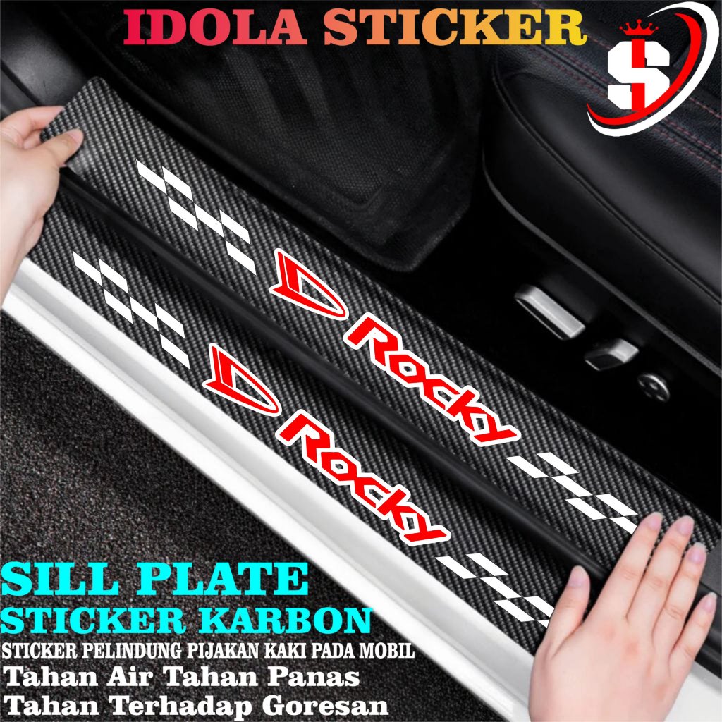 DAIHATSU ROCKY Carbon 3D Door Sill Plate Guard Pelindung Pijakan Injakan Kaki Pintu Mobil Set