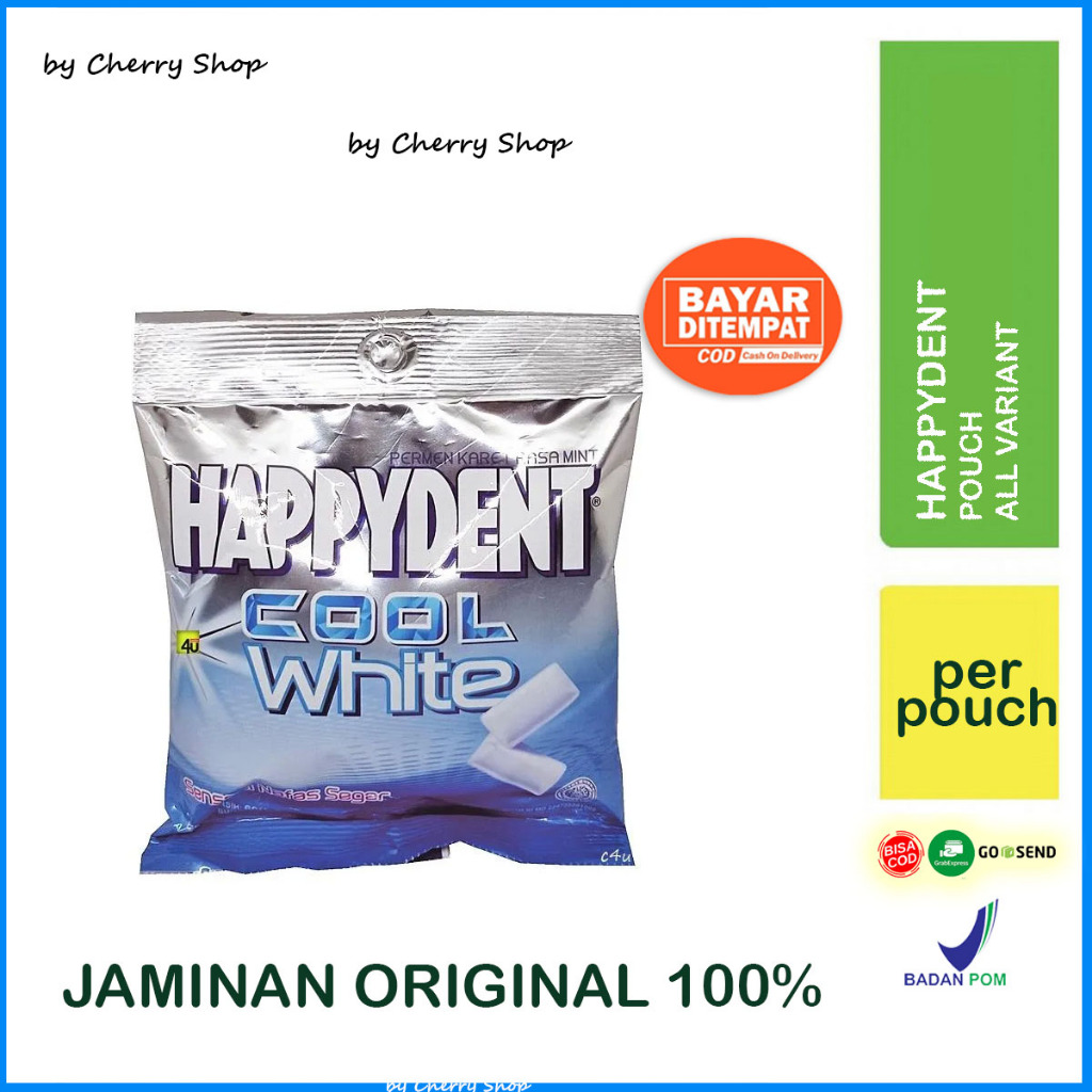 

Happydent Cool White Pouch 70g - Permen Karet Rasa Mint By Cherry Shop