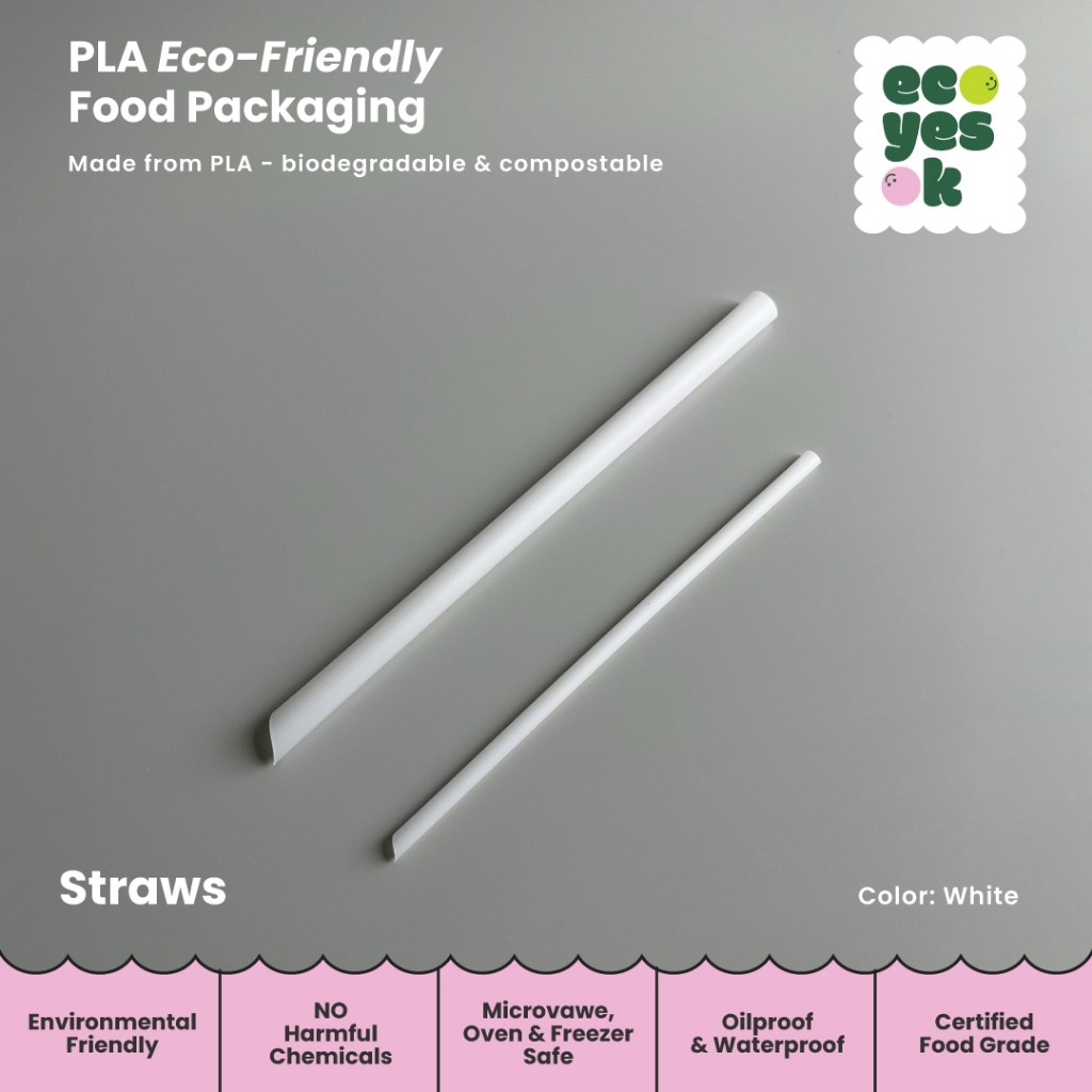 Eco Yes Ok Sedotan Straw Biodegradable Polymer Sugarcane Ampas Tebu