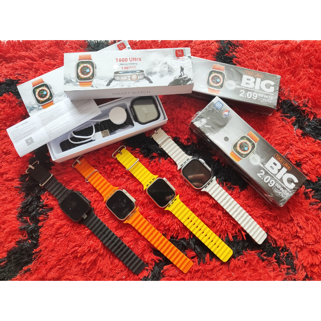 terlaris jam tangan pintar smartwatch t800 ultra 1.99 inch & t900 ultra big screen 2.09 inch series