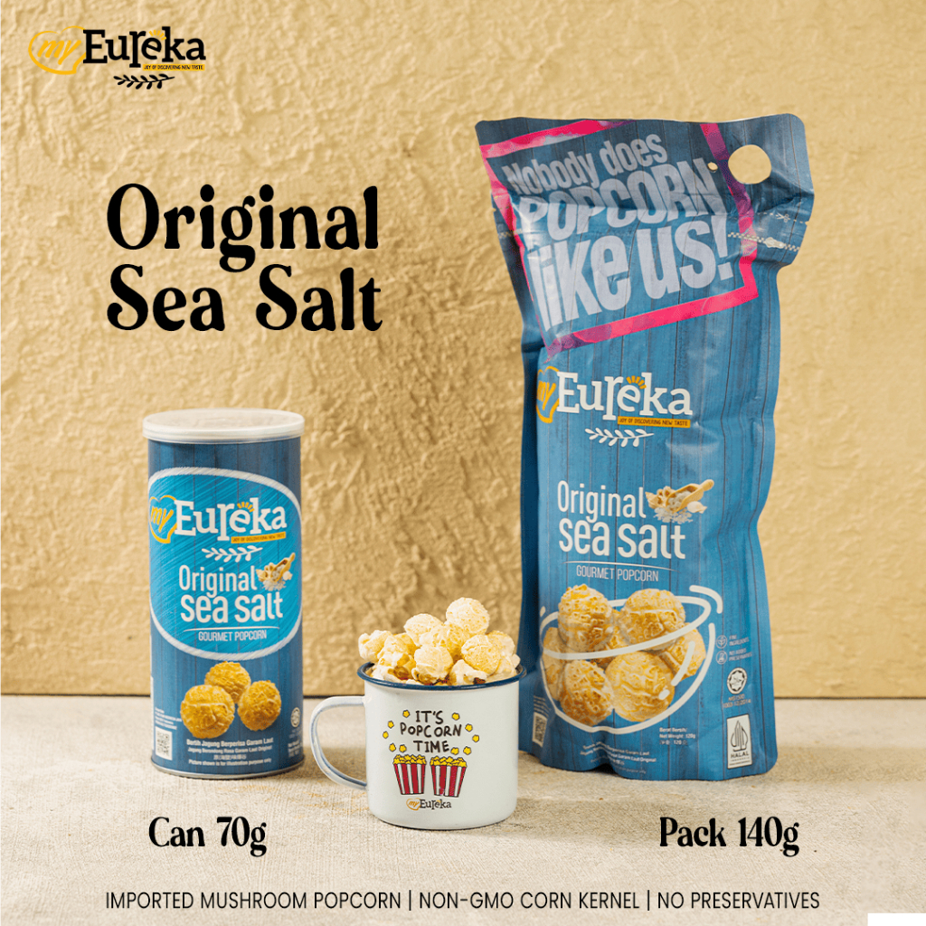 

Eureka Popcorn Original Sea Salt Pack 140g | Snack Cemilan Impor