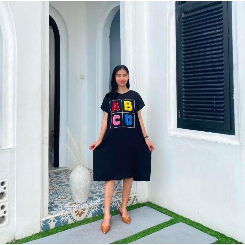 Daster ABCD Crinkle Airflow | Daster Korean Style | Daster Crinkle Polos Selutut