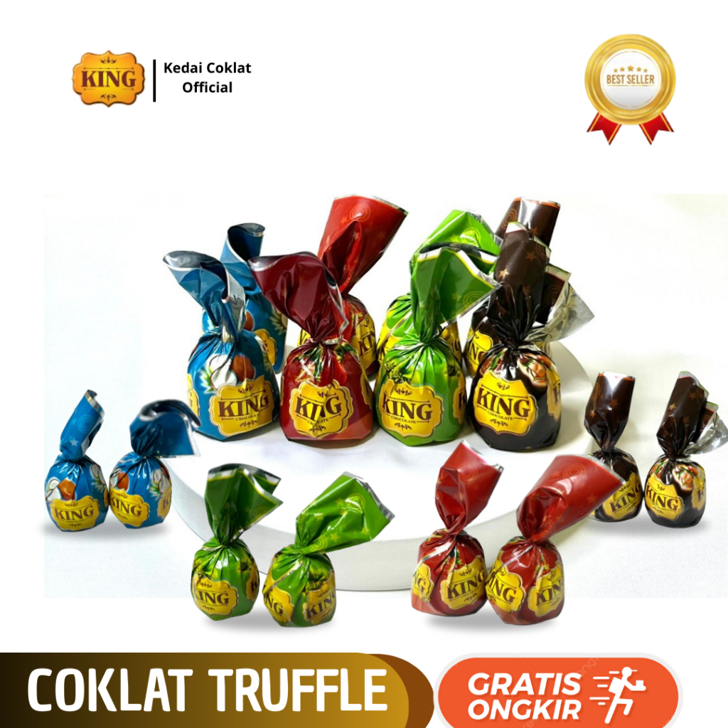

Coklat Truffle King 10 PCS | Aneka Rasa Matcha Hazelnut Coconut Strawberry | Coklat Arab | Mix Rasa | Chocolate Truffle