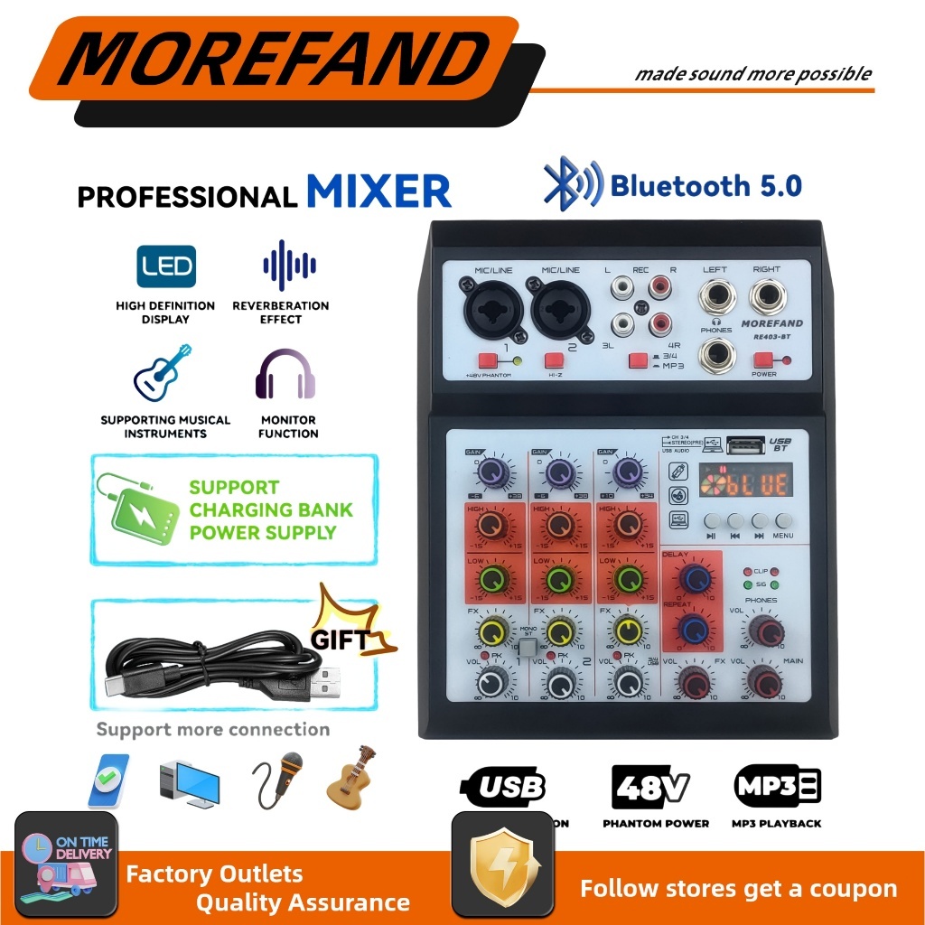 Mixer 4 chanel/mixer audio/99DSP 4 chanel mixer mini /Amplifier Bluetooth Mini profesional/Soundcard