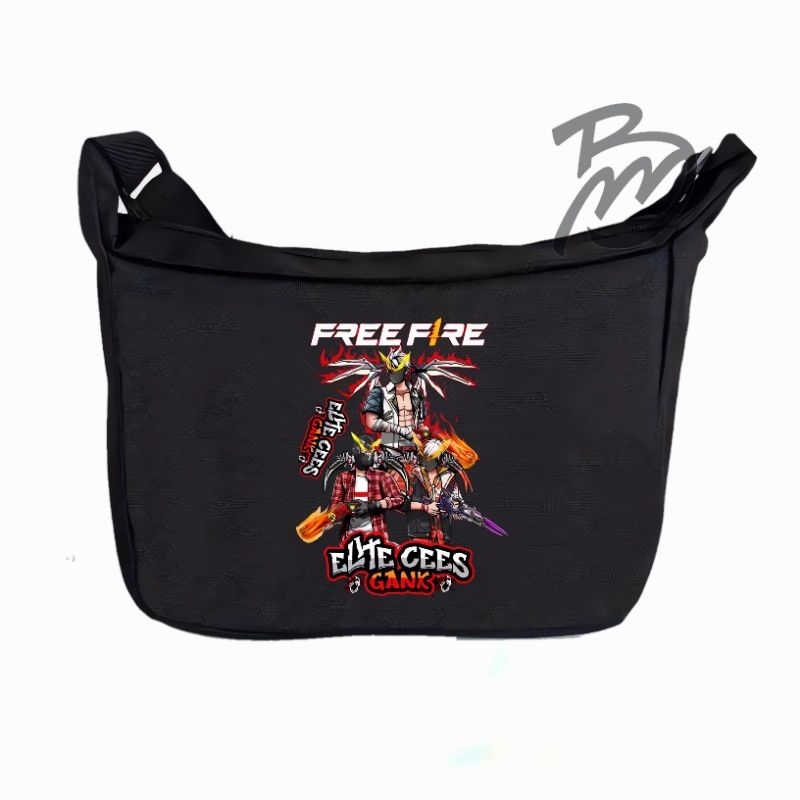 tas selempang anak sekolah TK SD SMP SMA pria/wanita tas selempang mengaji motif free fire two premi