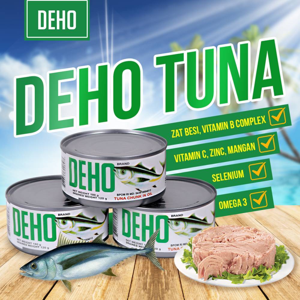 

Deho Chunk Tuna in Oil 180 gram / Ikan Tuna Kaleng dalam Minyak 180gr