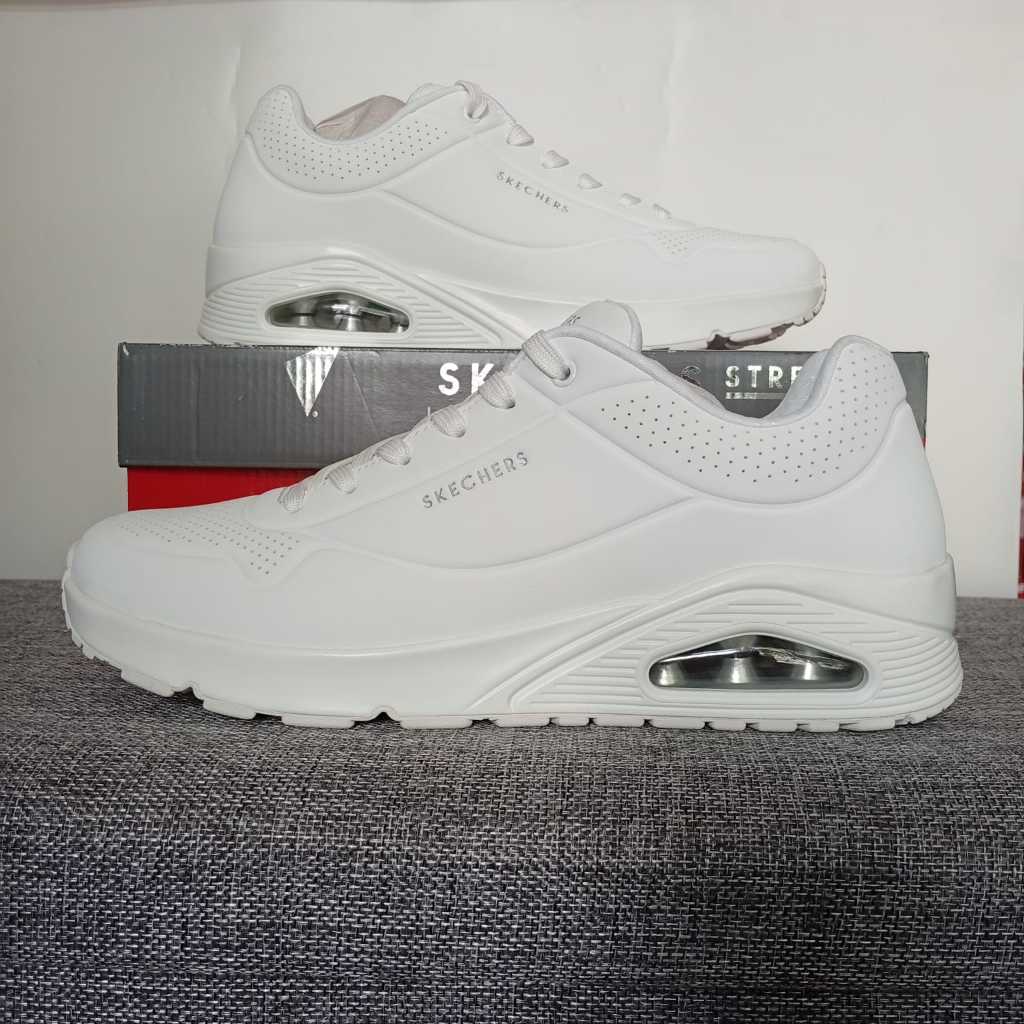 Sepatu sneakers Pria Skechers UNO Stand On Air Men's Sneaker - White - ORIGINAL