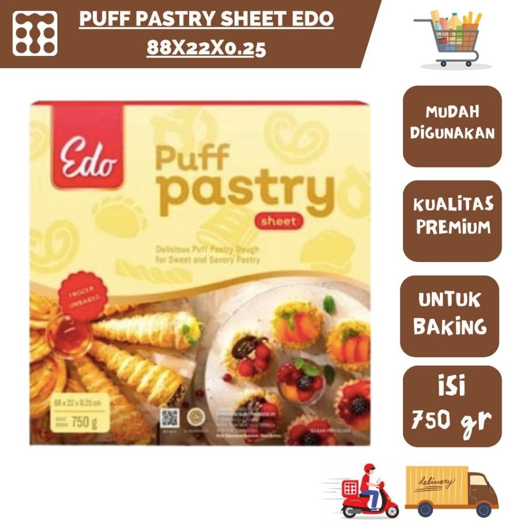 

Puff Pastry Sheet Edo/Adonan Pastry Siap Pakai Frozen
