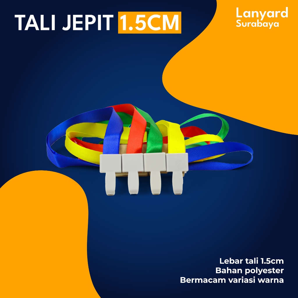 

Tali LANYARD JEPIT 1.5cm tali ID Card tali idcard polyster Name Tag 1,5 cm POLOS