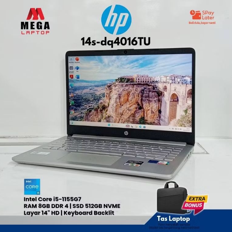 Laptop HP 14s dq4016TU Core i5-1155G7 Gen 11 / Ram 8gb / SSD 512gb / Keyboard Backlit / Second Mulus