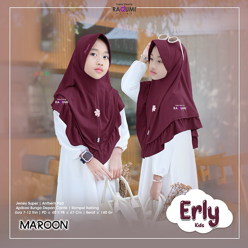 ERLY KIDS BRAND ORI BY RAQUMI // HIJAB KIDS // HIJAB ANAK // HIJAB REMPEL // HIJAB INSTAN // HIJAB S