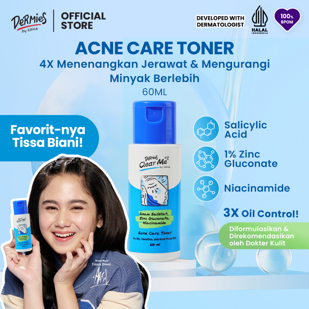 DERMIES Clear Me Acne Care Toner 60ML - Toner Wajah Kulit Berjerawat