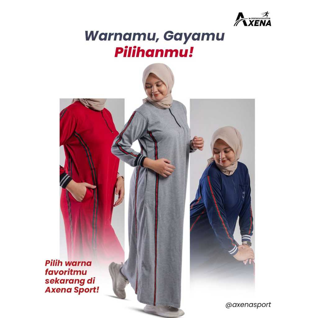 ALIA Gamis Casual Sporty Muslimah - AXENA Sport