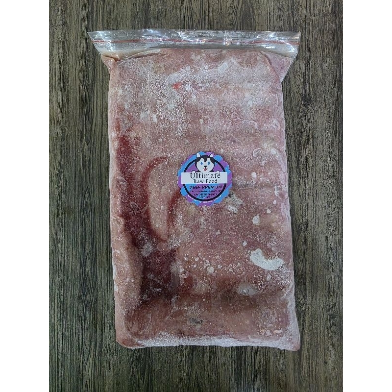 Human Grade Raw Food Dog Food / Cat Food Beef Sapi NO Tulang. Frozen 1kg.