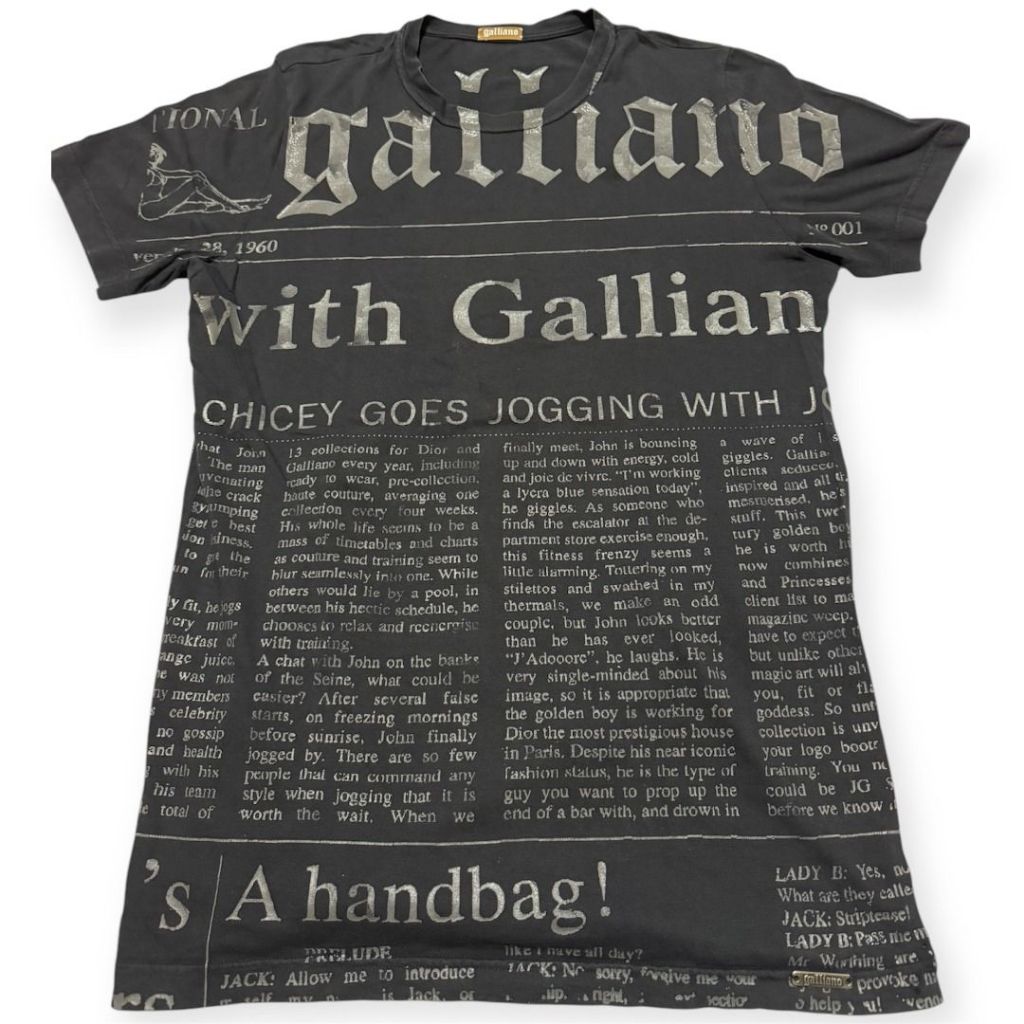 JOHN GALLIANO Y2K Gazette Newspaper T-Shirt