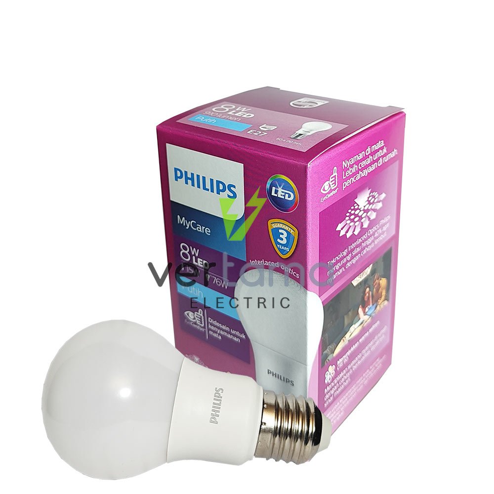 Lampu Bohlam LED Bulb Philips Mycare 8Watt
