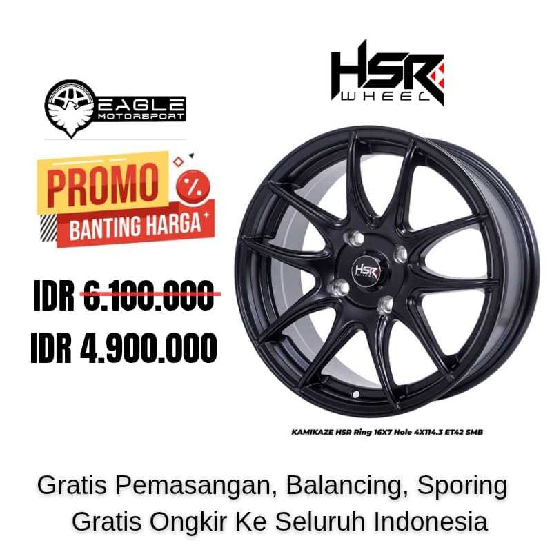 Promo Velg Mobil Ring16 HSR KAMIKAZE