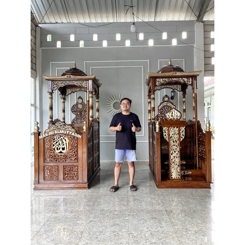 Mimbar Masjid Kubah free Riquest Nama / Mimbar Masjid Jati / Mimbar Masjid Kubah Jepara