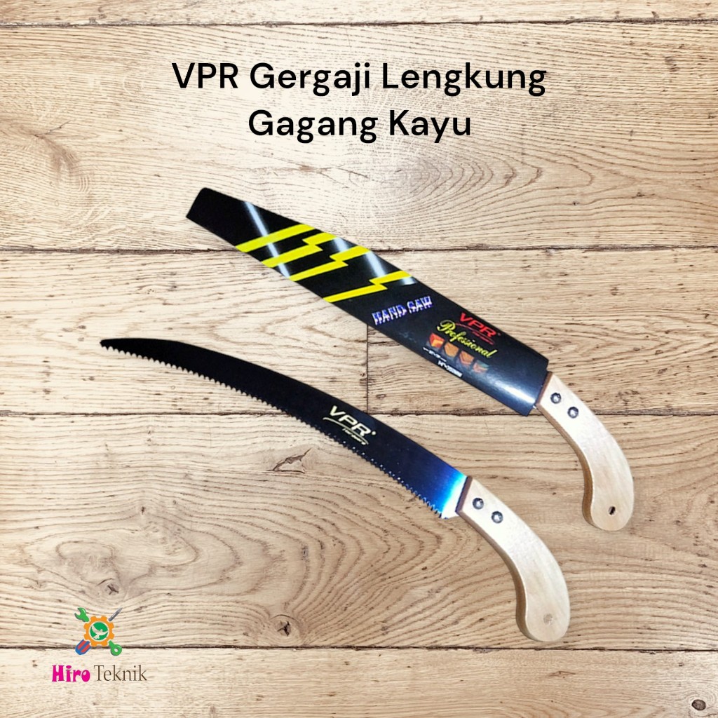 VPR Gergaji Lengkung Gagang Kayu / Gergaji Dahan / Pruning Saw 14"