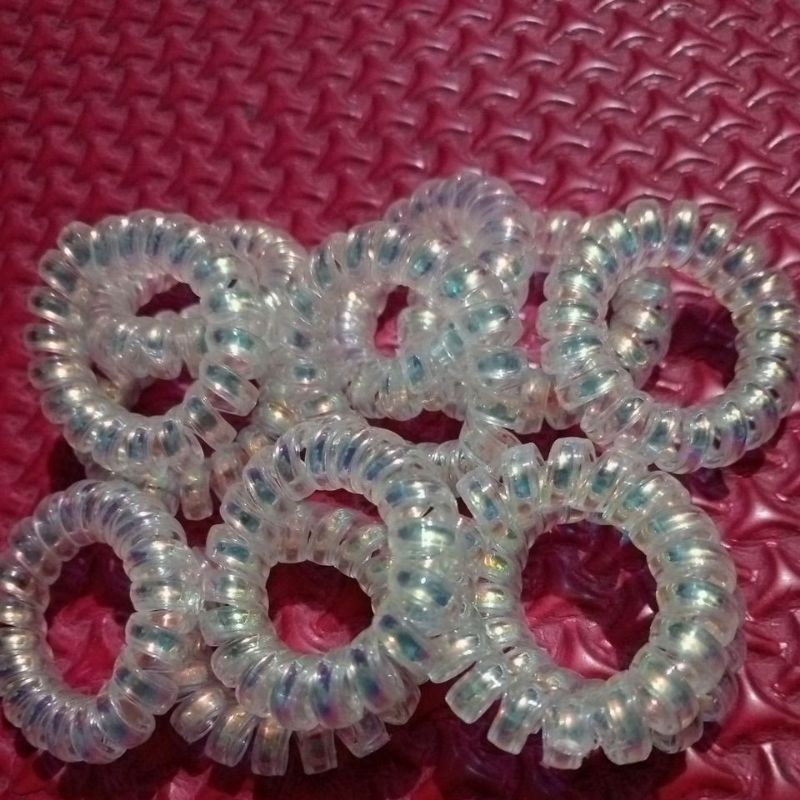 Ikat Rambut Kabel Kecil Spiral Putih | Kuncir Rambut