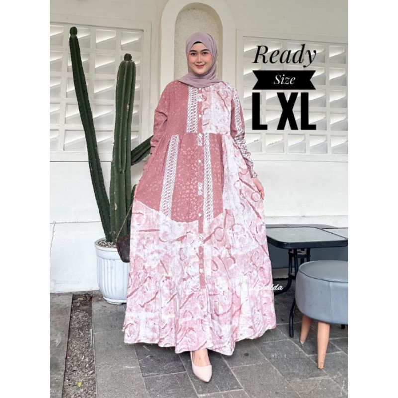 GAMIS TWILL RAYON CANDI MEKAR GAMIS BATIK CAP ABSTRAK PEKALONGAN