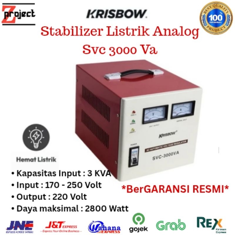 KRISBOW Stabilizer Listrik Svc 3000 Va / Stabilizer Listrik Krisbow 3 Kva / Stabilizer Krisbow 3000 