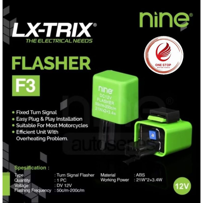 FLASHER F3 LED ORIGINAL NINE SEIN MOTOR LX - TRIX VARIO 150 , 125 NEW NMAX AEROX