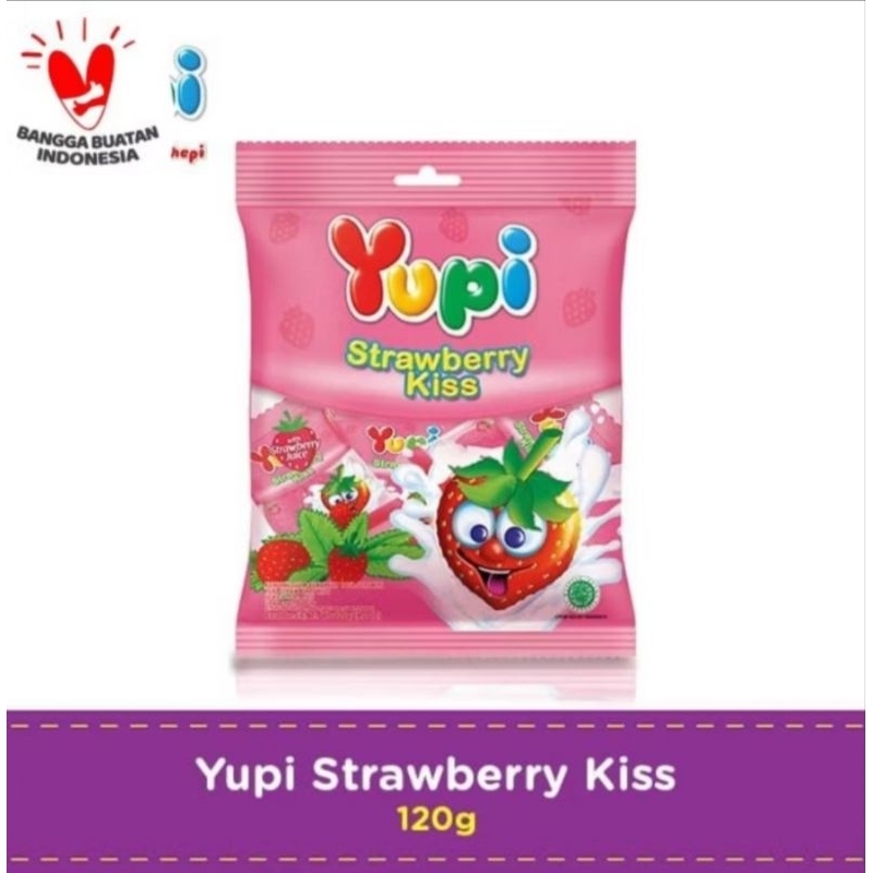 

Permen Yupi Strawberry Kiss 120gr