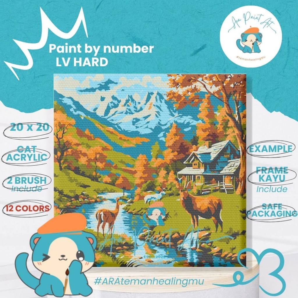 

Paint by numbers kit HILLS DEER SERIES I BUKIT RUSA | Painting I Painting by number I Kado Wisuda I Kado unik I Kanvas Lukis | lukisan rusa