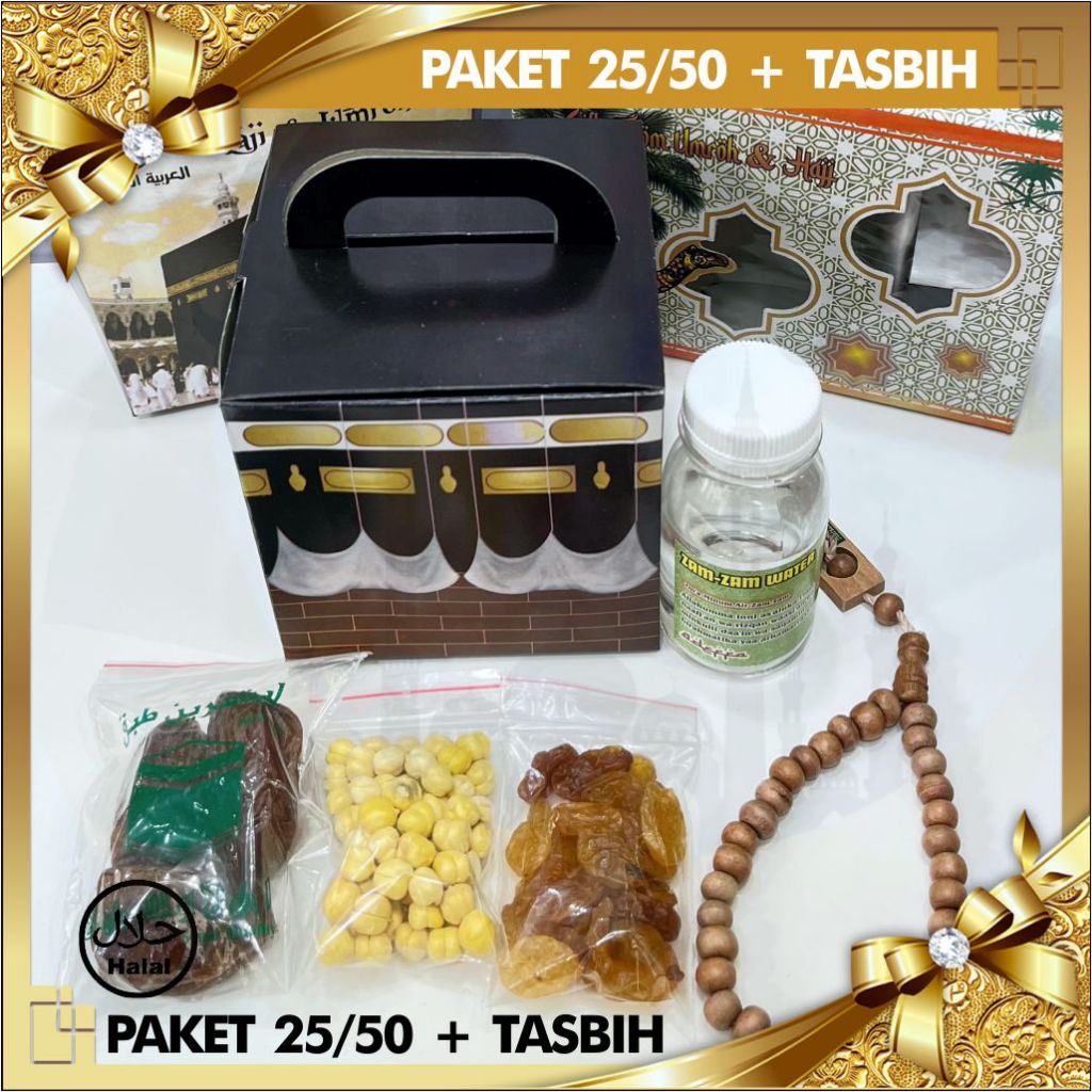 

Paket 25/50Box HEMAT Oleh oleh Haji Umroh Murah dan Lengkap Air zamzam dan Tasbih