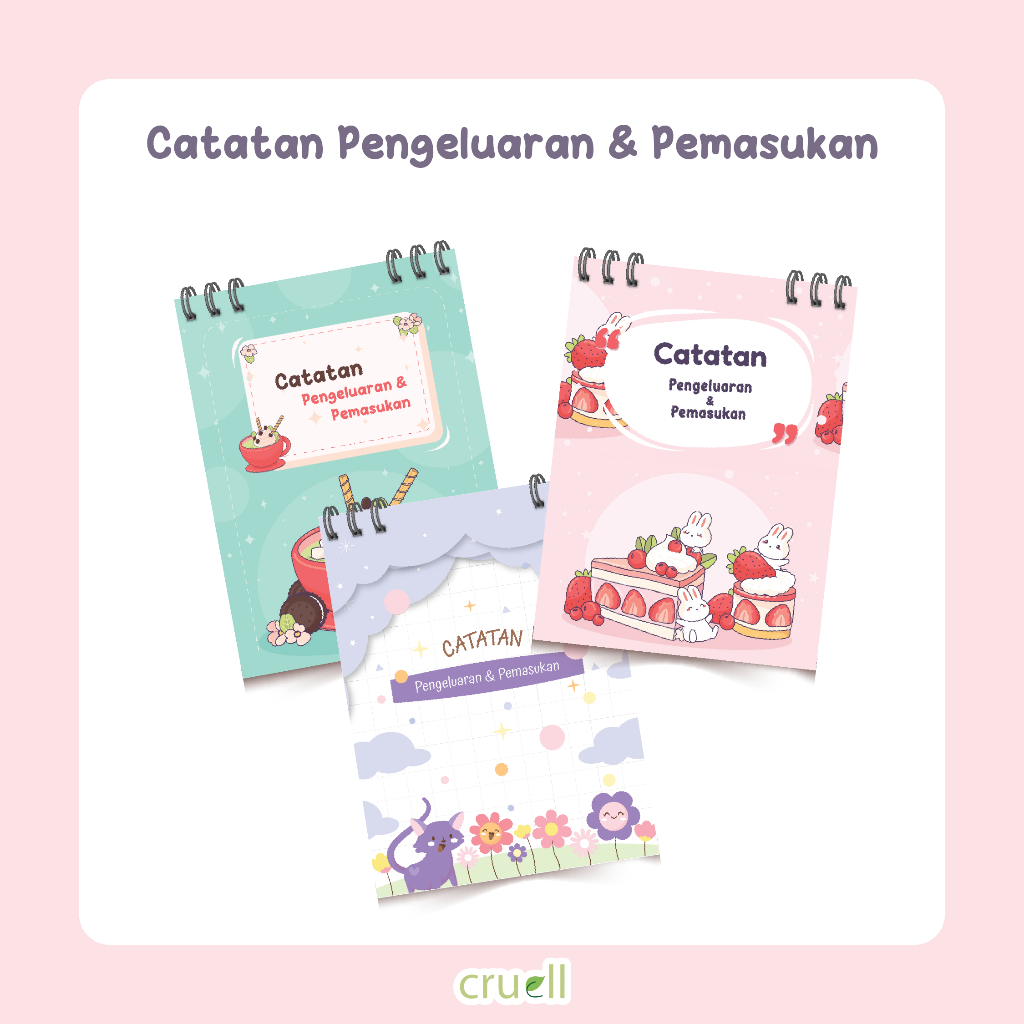 

[cruell] Catatan Pengeluaran & pemasukan Harian/Cash Flow isi 50 lembar 80 Gsm ukuran A6 part1