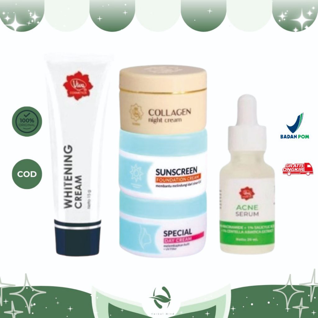 VIVA Paket  untuk Flek dan Jerawat 5in1 / Skincare Viva untuk Kulit Berjerawat