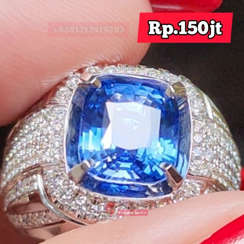Natural Vivid blue sapphire srilanka kristal atau CornFlower blue sapphire ceylon 4.05ct H Clean 99.