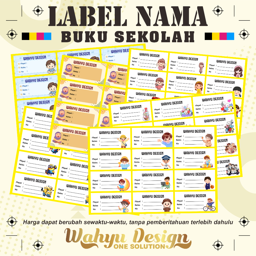 

Stiker Label Nama Pejaran / Label Buku Tulis (ISI 12 Nama/lembar)