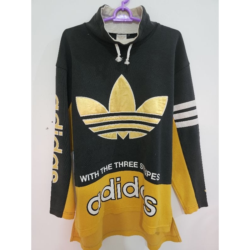 Adidas Descente Black Yellow Gold Vintage