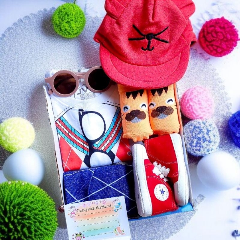 [1kg muat 2] Kado Bayi Newborn/Kado Bayi Cowok/Hampers Bayi/Kado Lahiran/Paket Baju Bayi