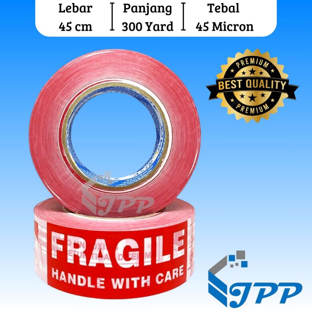 

LAKBAN FRAGILE UNBOXING 45 MM X 300 YARD X 48 MICRON ASTRAPACK JUMBO ROLL JANGAN DIBANTING SUPER LENGKET KUALITAS TERBAIK PALING MURAH