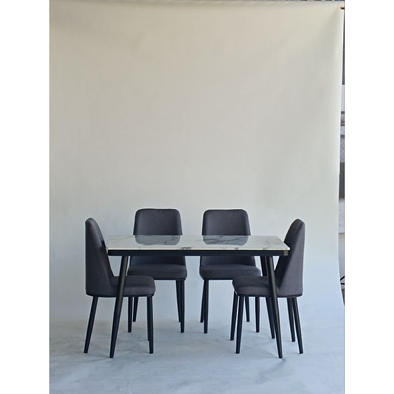 Meja makan marmer 4kursi