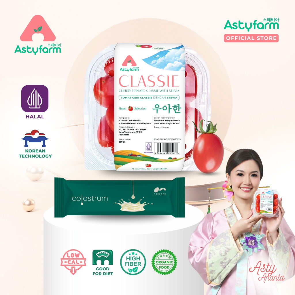 

Astyfarm - Cherry Tomato Stevia by Asty Ananta 250gr + Fourmi Peptide Colostrum 1 sachet